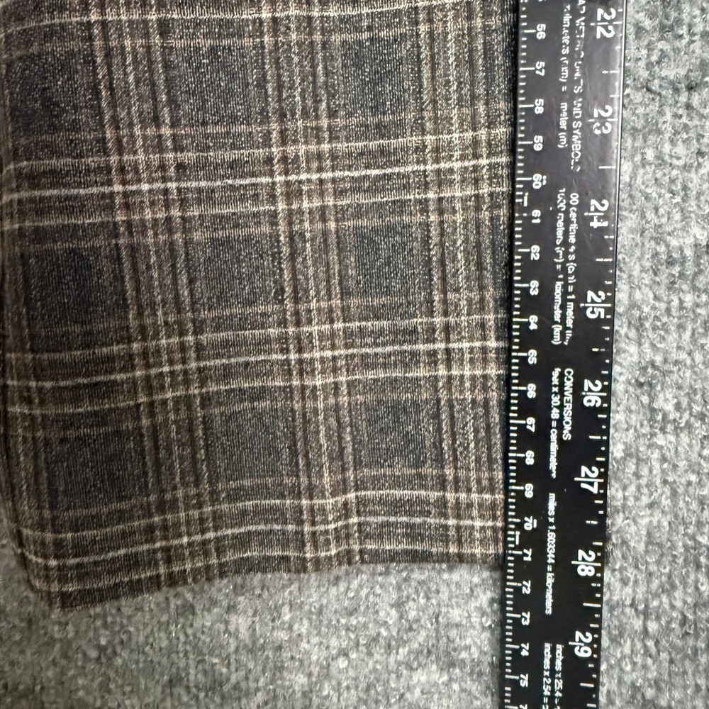 Theory Pants Womens 10 Brown Auburn Plaid Straight Wool Trousers Career Workwear - Picture 9 of 13